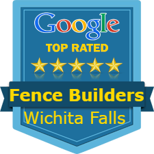 a logo saying the top rated fence company in Wichita Falls